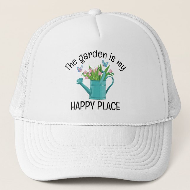 Watering Can Flowers Gardening Hat (Front)