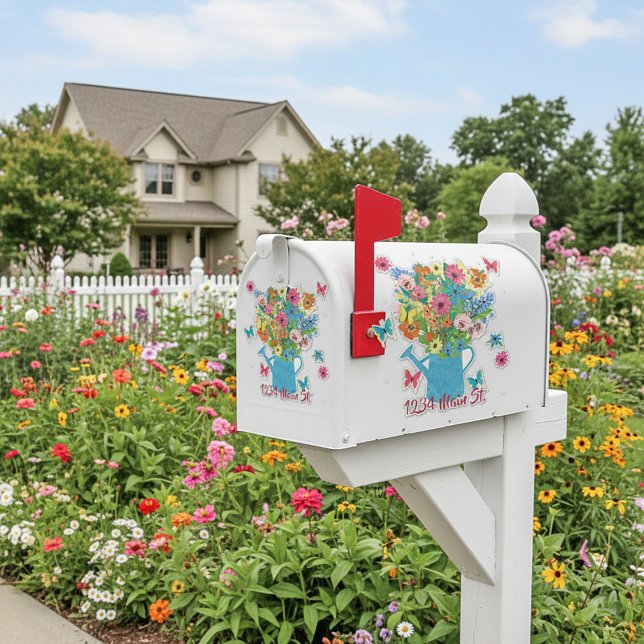 Watering can flowers mailbox sticker (Creator Uploaded)