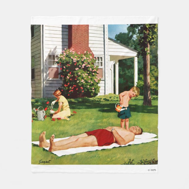 Watering Father Fleece Blanket (Front)