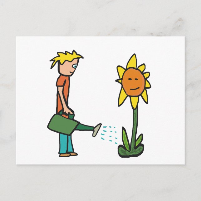 Watering Garden Plants Postcard (Front)