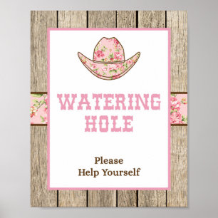Watering Hole Cowgirl Drink Party Sign