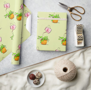 Watering Love, Happy Houseplant Wrapping Paper