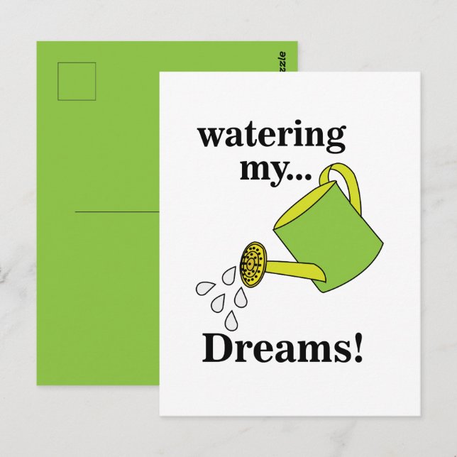 Watering My Dreams Watering Can Postcard (Front/Back)