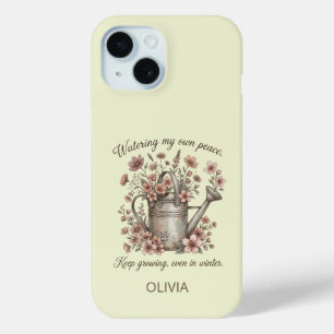 Watering My Own Peace Vintage Floral Botanical iPhone 15 Case