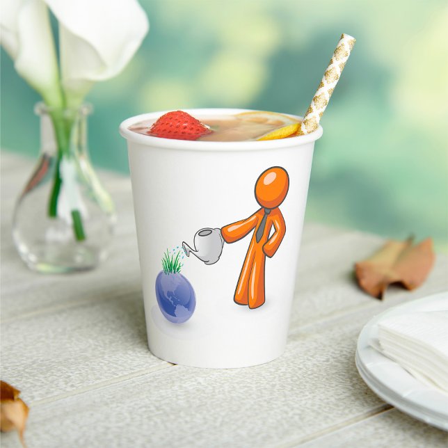 Watering The Earth Paper Cups (Creator Uploaded)