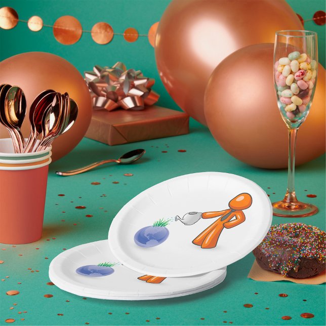 Watering The Earth Paper Plate (Creator Uploaded)