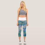 Waterlilies, 1916-1919 by Claude Monet Capri Leggings<br><div class="desc">Claude Monet - Waterlilies,  1916-1919. Oscar-Claude Monet (1840-1926) was a French painter and founder of impressionist painting who is seen as a key precursor to modernism,  especially in his attempts to paint nature as he perceived it.</div>
