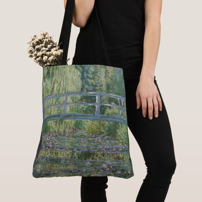 Waterlilies and Japanese Footbridge  Tote Bag (Close Up)