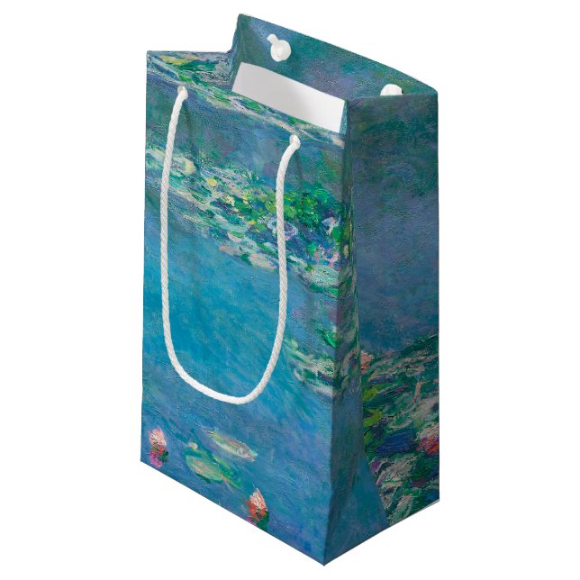 Waterlilies by Claude Monet Fine Art Painting Small Gift Bag (Front Angled)