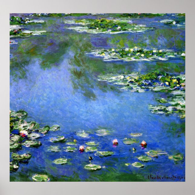Waterlilies by Claude Monet, Vintage Fine Art Poster (Front)