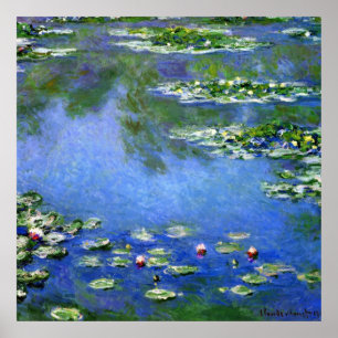 Waterlilies by Claude Monet, Vintage Fine Art Poster