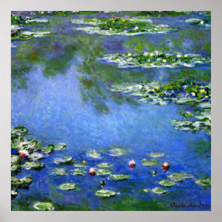 Waterlilies by Claude Monet, Vintage Fine Art Poster