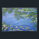 Waterlilies by Claude Monet, Vintage Fine Art Tea Towel<br><div class="desc">Waterlilies by Claude Monet is a vintage impressionism fine art nature painting featuring waterlilies in a pond in Monet's garden at his home in Giverny, France. A sunny spring or summer day with the bright blue sky reflecting in the pond. Claude Monet enjoyed painting "en plein air" or "in the...</div>