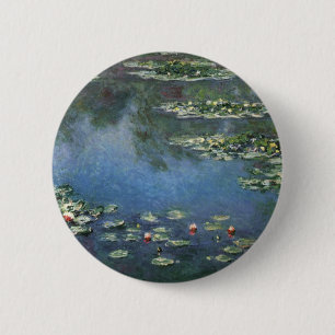 Waterlilies by Claude Monet, Vintage Flowers 6 Cm Round Badge