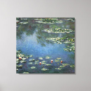 Waterlilies by Claude Monet, Vintage Flowers Canvas Print