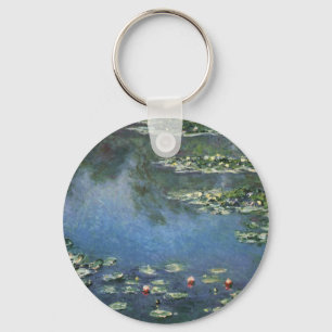 Waterlilies by Claude Monet, Vintage Flowers Key Ring