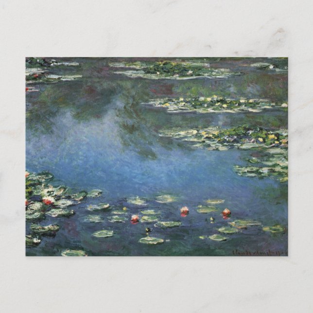 Waterlilies by Claude Monet, Vintage Flowers Postcard (Front)