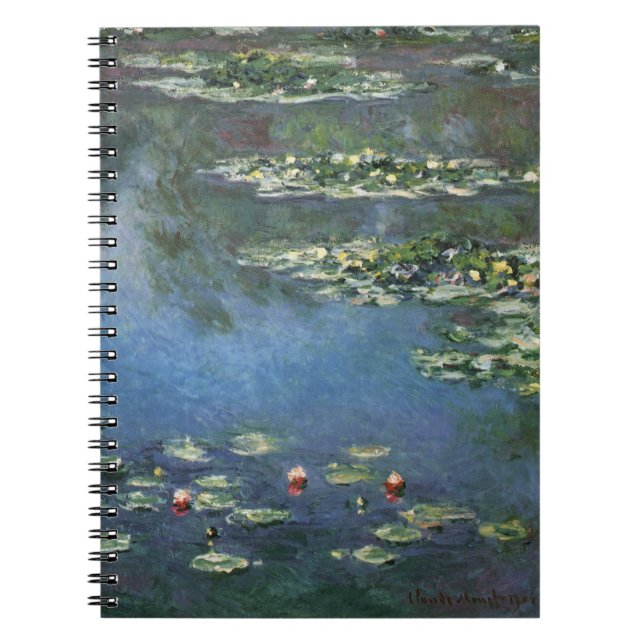 Waterlilies by Claude Monet, Vintage Flowers Spiral Notebook (Front)