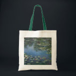 Waterlilies by Claude Monet, Vintage Flowers Tote Bag<br><div class="desc">Water Lilies (1906) by Claude Monet is a vintage impressionism fine art landscape floral painting. It is one of many variations of water lily paintings that Monet painted in his flower garden in Giverny, France. Waterlily flowers in a spring season pond. About the artist: Claude Monet (1840-1926) was a founder...</div>