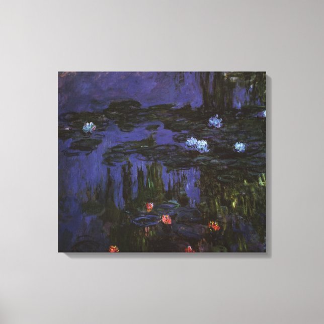 Waterlilies by Claude Monet, Vintage Impressionism Canvas Print (Front)