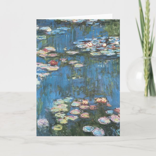 Waterlilies by Claude Monet, Vintage Impressionism Card (Front)
