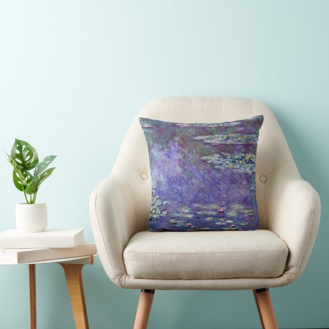 Waterlilies by Claude Monet, Vintage Impressionism Cushion (Chair)