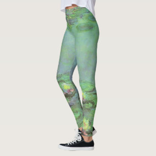 Waterlilies by Claude Monet, Vintage Impressionism Leggings