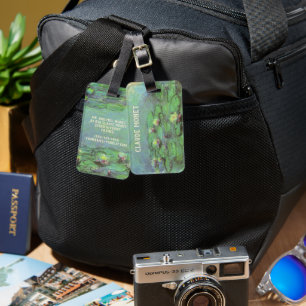 Waterlilies by Claude Monet, Vintage Impressionism Luggage Tag