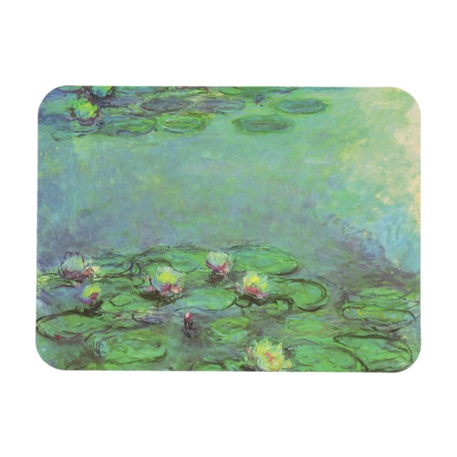 Waterlilies by Claude Monet, Vintage Impressionism Magnet (Horizontal)