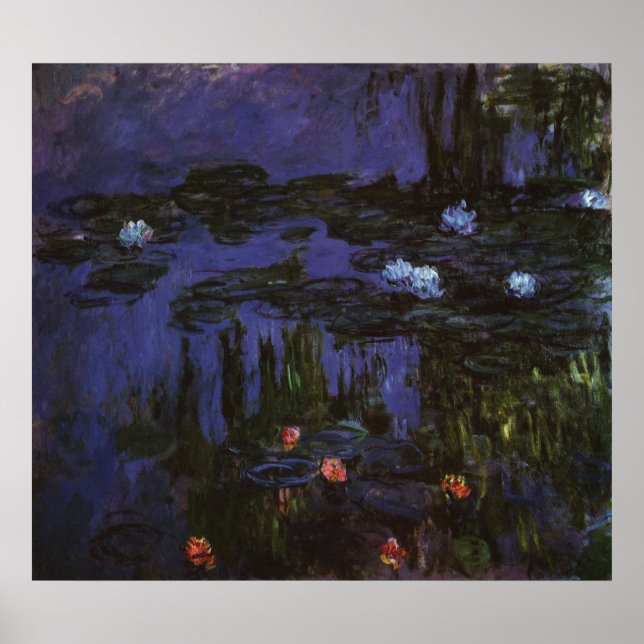 Waterlilies by Claude Monet, Vintage Impressionism Poster (Front)