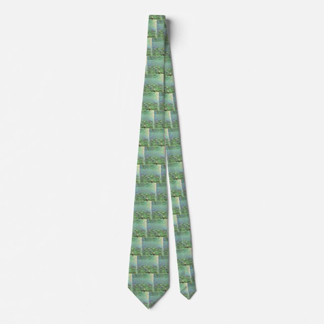 Waterlilies by Claude Monet, Vintage Impressionism Tie (Front)