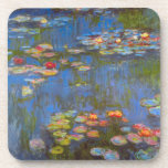 Waterlilies by Claude Monet, Vintage Nature Art  Coaster<br><div class="desc">Waterlilies by Claude Monet is a vintage impressionism fine art nature painting featuring waterlily flowers in a pond in Monet's garden at his home in Giverny, France. Beautiful flowers are floating in the water and the reflection of green weeping willow trees. Claude Monet enjoyed painting "en plein air" or "in...</div>