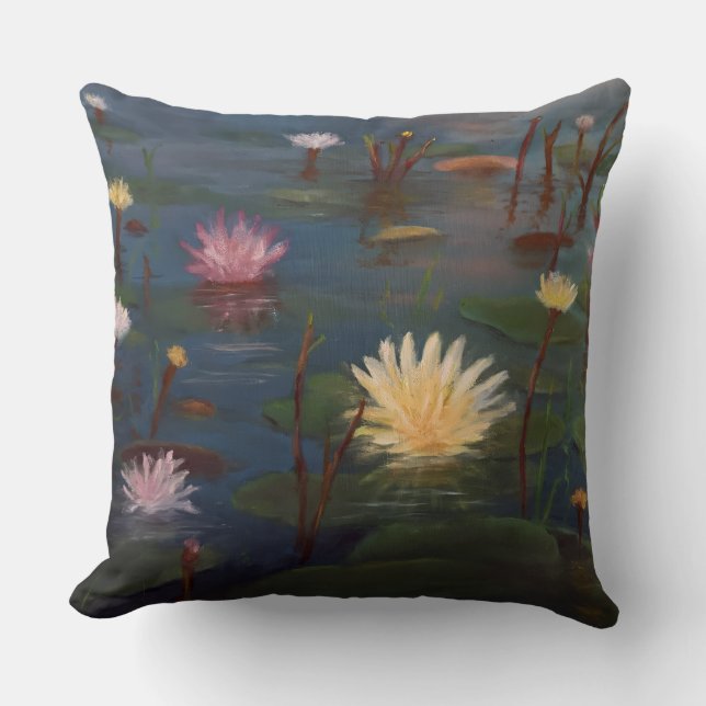 Waterlilies Days End Cushion (Front)
