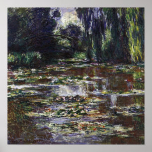 Waterlilies in Pond by Claude Monet, Vintage Art Poster