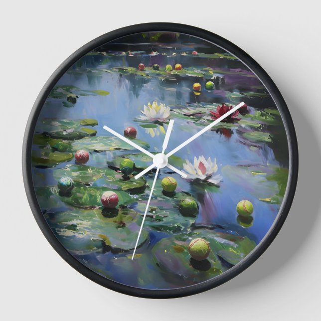 Waterlilies Softball Wall Clock (Front)