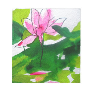 Waterlily abstract watercolour flower art notepad