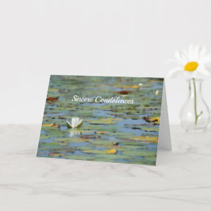 Waterlily Lake Flower Watercolor Sympathy Card
