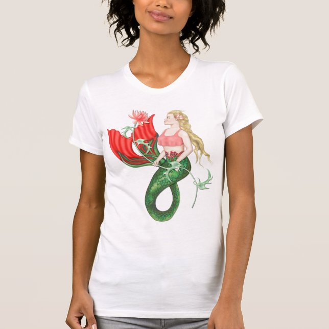 Waterlily Mermaid Fantasy T-Shirt (Front)