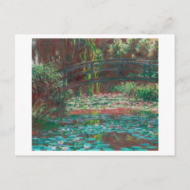 "WATERLILY POND" 1889 CLAUDE MONET POSTCARD (Front)