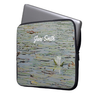 Waterlily Pond Lake Flower I Laptop Sleeve