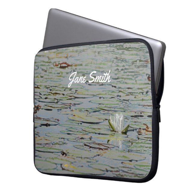 Waterlily Pond Lake Flower I Laptop Sleeve (Front Left)