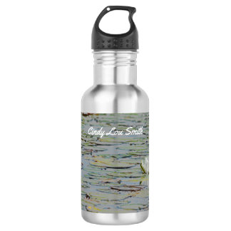 Waterlily Pond Lake Flower Water Bottle