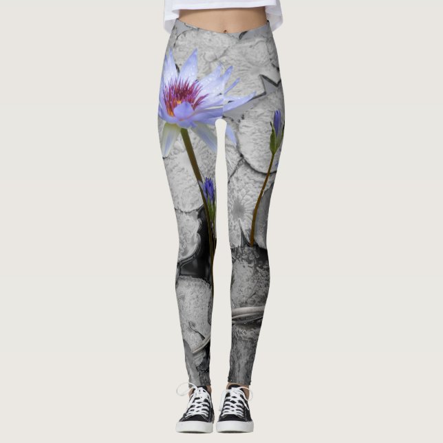 Waterlily Standing Beauty Leggings (Front)