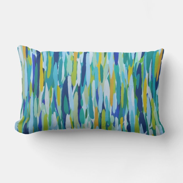 Waterlogged Outdoor Lumbar Throw Pillow (Front)