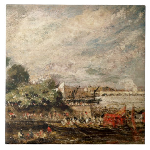 Waterloo Bridge from above Whitehall Stairs, c.181 Tile