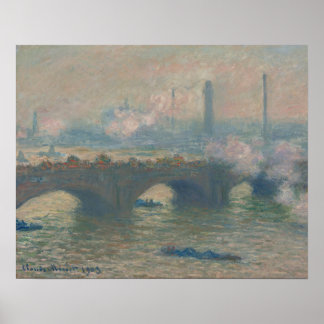 Waterloo Bridge, Gray Day (1903) by Claude Monet Poster