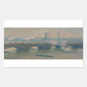Waterloo Bridge, Grey Day, 1903 (oil on canvas) Rectangular Sticker