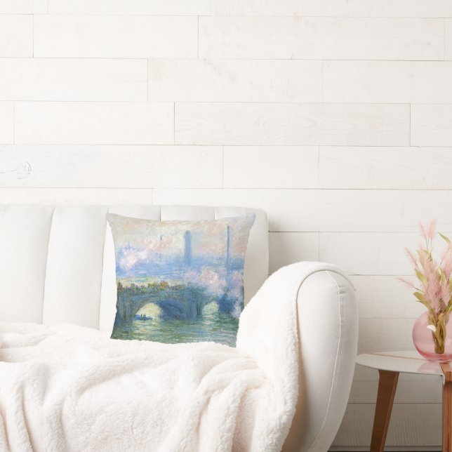 Waterloo Bridge, London by Claude Monet Cushion (Couch)