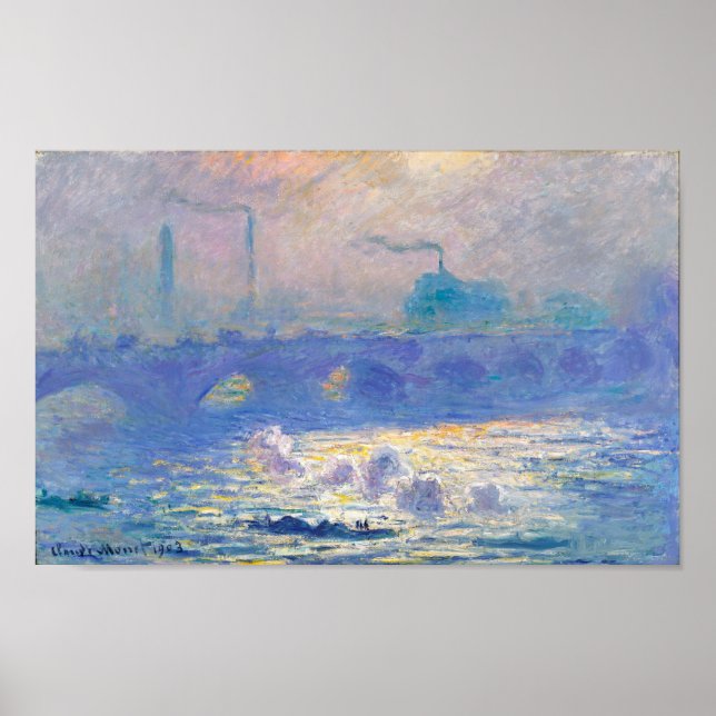 Waterloo Bridge (London), Monet Poster (Front)