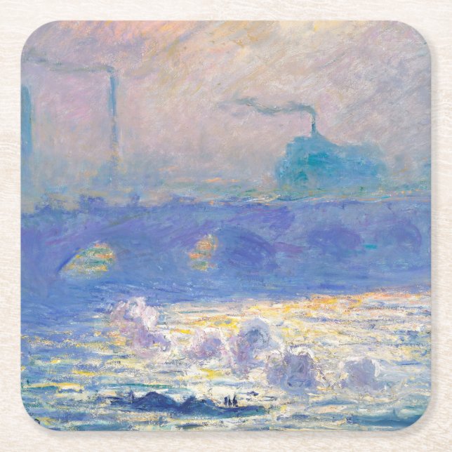 Waterloo Bridge (London), Monet Square Paper Coaster (Front)